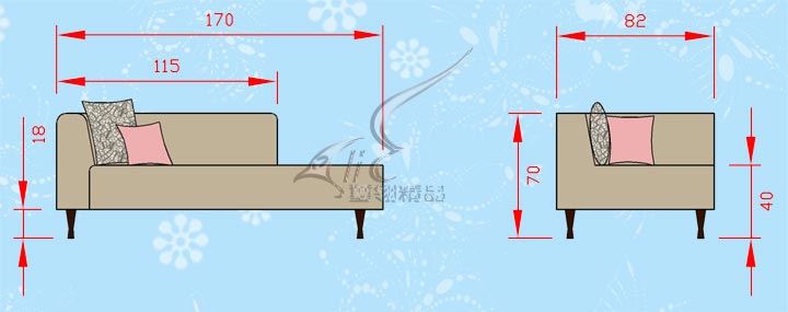【德瓦拉】左扶手貴妃椅(灰),沙發,椅子,2人座沙發,皮沙發